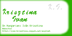 krisztina ivan business card